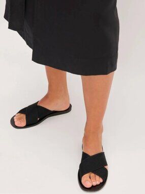 Everlane Day Crossover Black ReKnit Sandals Women's Size 7.5 NEW in BOX Comfort